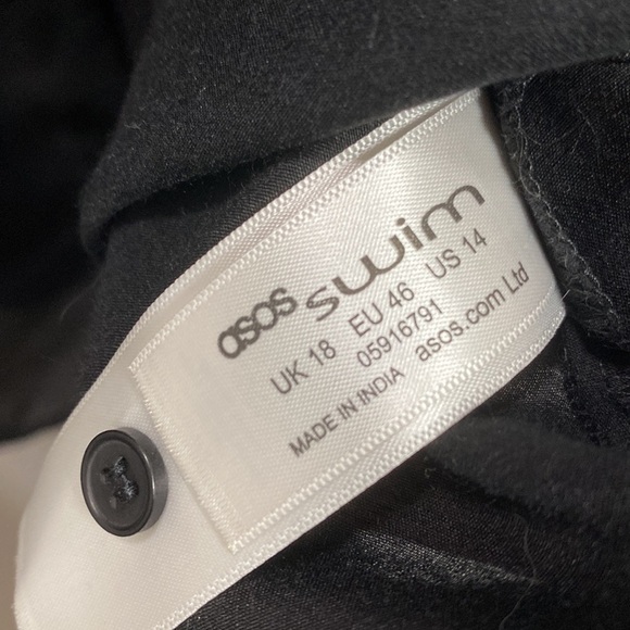 ASOS Swim Coverup shirtdress sheer w circle lace details bell sleeves Size 14 - Picture 7 of 9